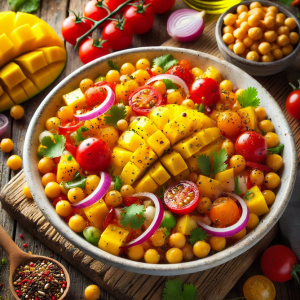 Mehr über den Artikel erfahren Kichererbsen-Mango-Salat: Ein erfrischendes Geschmackserlebnis